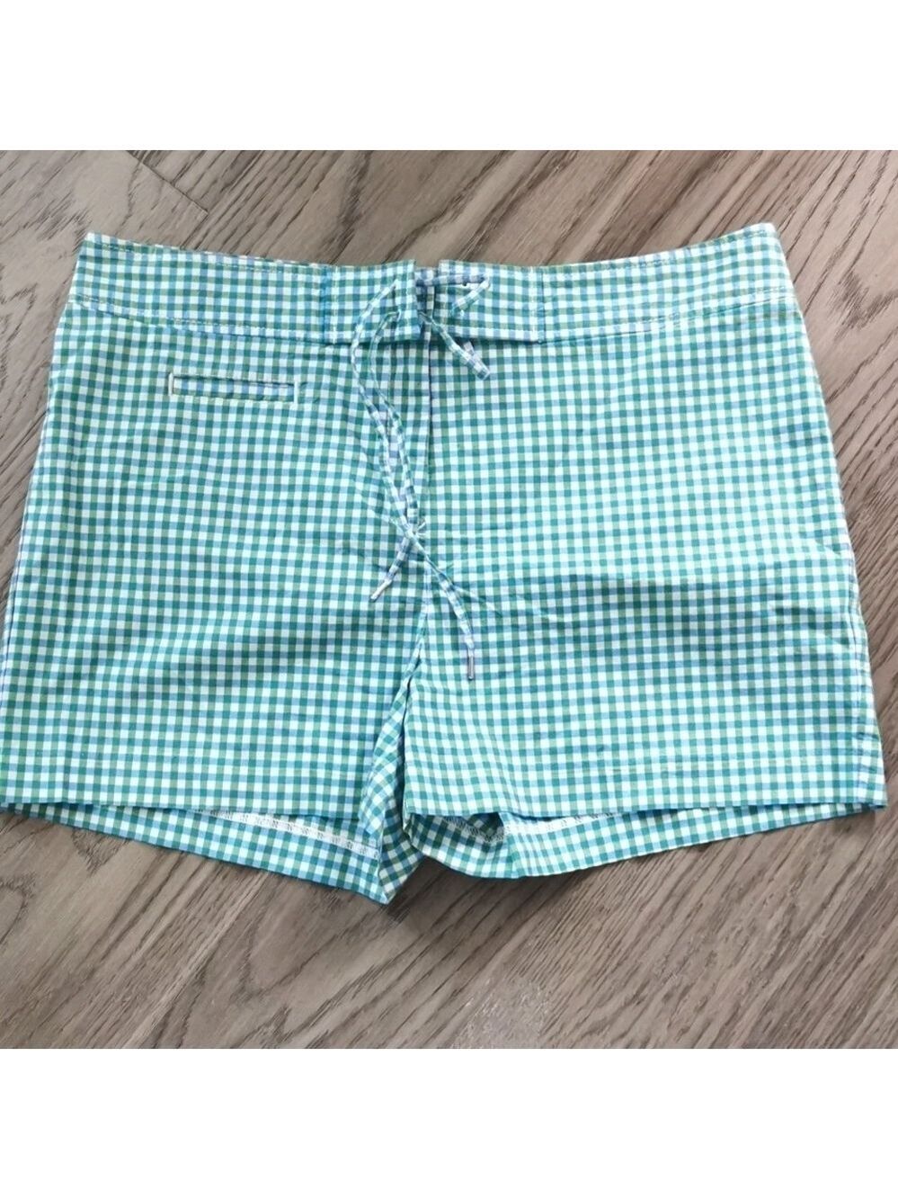 Tommy Hilfiger women's picnic green and blue checked shorts. Size 16. EUC